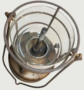 Vintage Tilley X246 'Pork Pie' Lantern Enamel Top Pyrex 171 Glass 1940s