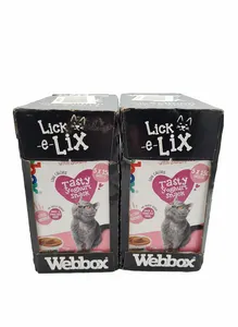 Webbox Lick-e-Lix Cat Treat Salmon (100 x 15g Sachets) New Sealed
