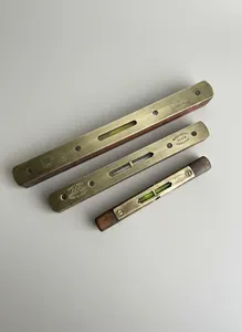 3x Vintage Wooden Brass Spirit Levels Job Lot Marples Hockley Abbey