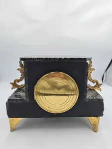 Antique French Marble Slate Garniture Centre Piece Clock