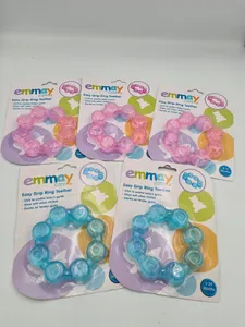 5 x Easy Grip Ring Teether (3 x pink 2 x blue)