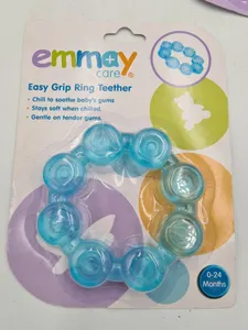 5 x Easy Grip Ring Teether (3 x pink 2 x blue)