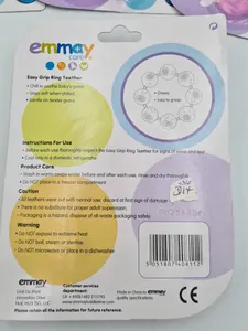 5 x Easy Grip Ring Teether (3 x pink 2 x blue)
