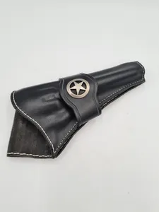 Handmade black Cowboy Holster Wild West Leather Colt 45 SAA Civil War Cross draw