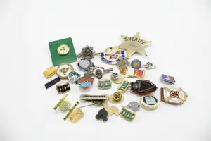 30x Vintage Enamel Badges Pins Lot - Bowling Novelty Souvenir Sports Club