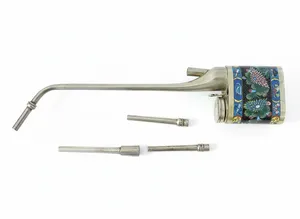 Antique Asian Cloisonné Smoking Hookah Pipe - Inlay Enamelled Body