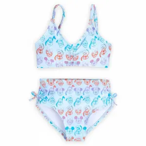 Disney Mickey & Friends 2-Piece Swimsuit for Girls 7-8 Years UPF 50+ New