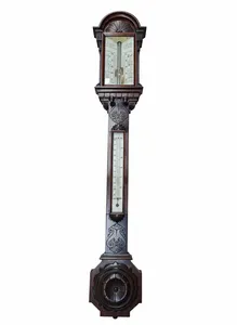 Antique Mahogany Stick Barometer F Robson Newcastle Optician Scientific