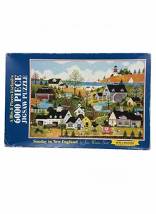 Used Bits & Pieces 6000 Piece Jigsaw Puzzle SUNDAY IN NEW ENGLAND WOOSTER SCOTT