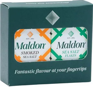 Maldon Salt, Pinch Tin Set, 2x Original & 2x Smoked Sea Salt Tins (4-Pack)