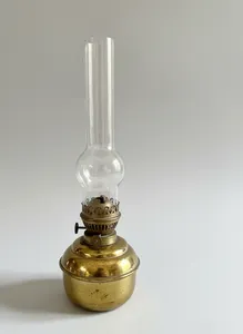 Vintage Brass Oil Lamp with Aladdin Funnel - Used Decor Collectible