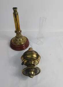 Vintage Brass Duplex Oil Lamp for Restoration Project Spares Repairs England