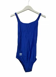 Vintage 1980s Adidas Royal Blue Swimsuit Size 14 Shiny Lycra Spandex Used