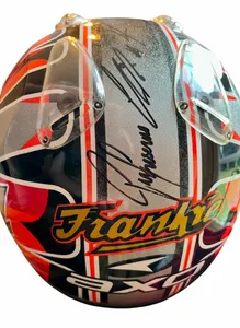 ORIGINAL RACE AXO FRANKIE CHILLI WSBK HELMET SIGNED CUSTOM PAINTED (NOT REPLICA)