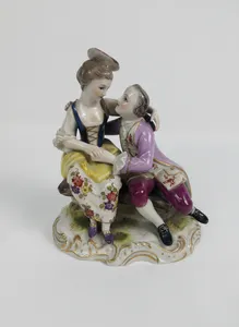 Antique Porcelain Dancing Couple Figurine Statue Romantic Used