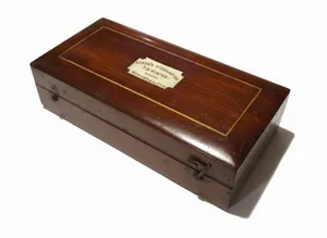 ANTIQUE Sykes's Hydrometer T.B. Winter Optician & Walnut Tea Caddy Brass Mounts