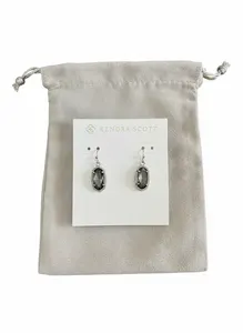 Kendra Scott Lee Silver Drop Earrings - Black Mother-of-Pearl (Pair)