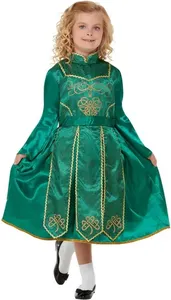 Smiffys Girls Deluxe Irish Dancer Costume Dress - AGE 4-6