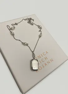 Monica Rich Kosann Britt Sterling Silver Locket Necklace Pearl Chain RRP £800