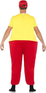 Smiffys Jolly Storybook Costume, Red Hooped Jumpsuit - S/M (see description)
