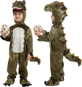 Spooktacular Creations Child Costume Dinosaur Jumpsuit & Toy Egg - S (Age 5-7)
