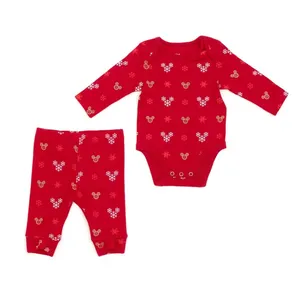 New Disney Store Minnie Mouse Christmas Bodysuit & Bottoms 4 Piece 12-18mth