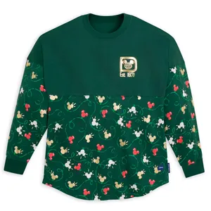 Walt Disney World Green Spirit Jersey Sweatshirt with Mickey Mouse Head- XL