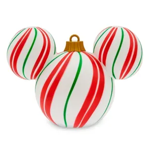 Mickey Mouse Icon Peppermint Swirl Medium Light-Up Ornament