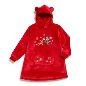 Disney Mickey & Pluto Festive Oversized Lounge Hooded Top Age 3 Kids