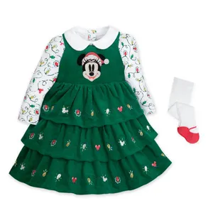 Disney Baby Minnie Mouse green dress leggings shirt dress set (18-24 Months)