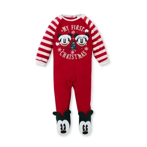 Disney Mickey & Minnie 'My First Christmas' Baby Fleece Sleeper (0-3 Months)