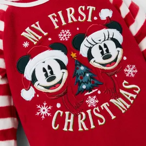 Disney Mickey & Minnie 'My First Christmas' Baby Fleece Sleeper (0-3 Months)