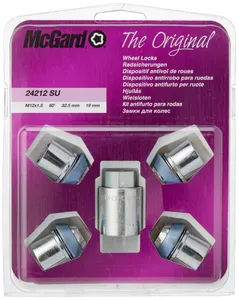 McGard 24212SU Wheel Lock Nuts Set M12x1.5 Cone Seat 32.5mm 19mm Hex + Key