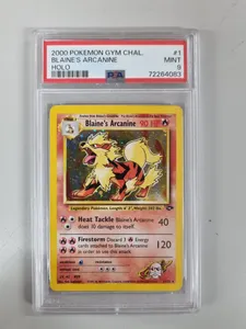 PSA 9 Mint Blaine's Arcanine Holo #1/132 Pokemon Gym Challenge Card