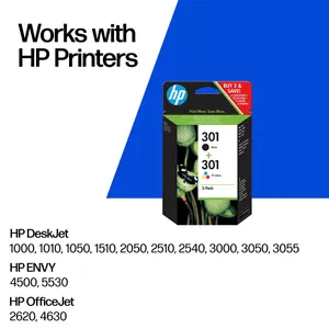 HP 301 Original Ink Cartridges Black & Tri-Colour 2-Pack (N9J72AE)