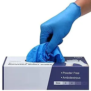 3 x PRAIMA Surgicals Nitrile Gloves Powder Free Food Grade Blue 100 Count Large
