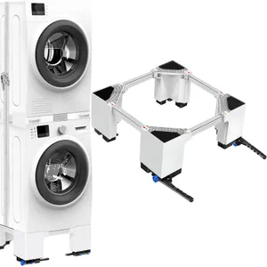 NIUXX Adjustable Mobile Washing Machine Base w/ Brake Wheels 46-69cm H19.5cm