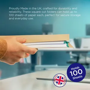 Exacompta Kraft liner Square Cut Folder, 170gsm, Foolscap - Buff, Pack of 100