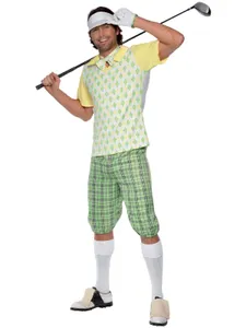Smiffys Gone Golfing Mens Costume Green M Fancy Dress Party Outfit 38-40