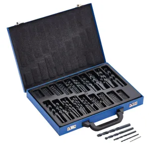 Draper 170pcs Black HSS Drill Bit Set - 08854 - for Metal, Wood, Plastic
