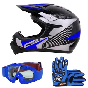 Zorax ZOR-X19 Youth Motocross Helmet, Goggles & Gloves Set of 3