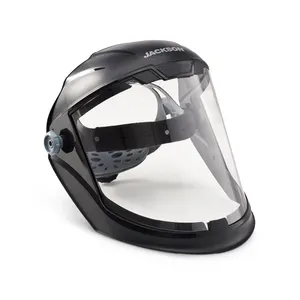 Jackson Safety 14201 Maxview Face Shield Visor Anti-Fog Headgear Black New
