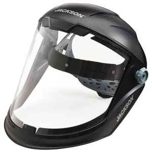 Jackson Safety 14201 Maxview Face Shield Visor Anti-Fog Headgear Black New