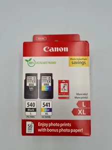 Genuine Canon PG-540/CL-541 Ink Cartridges 2pk & 50x 4x6 Photo Paper PIXMA