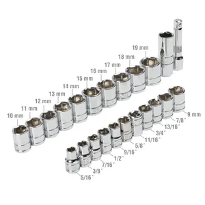 WORKPRO 24PC 3/8" Drive Socket Set, Ratchet Wrench Kit with Storage Case