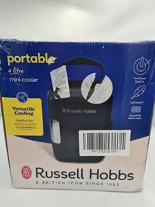 Russell Hobbs Mini Cooler 4L 6 Can Portable Warmer AC/DC Retro Black RH4CLR1001B
