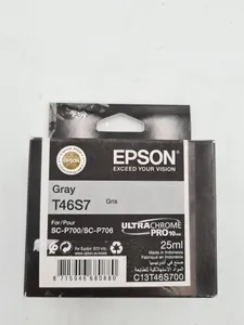 Genuine Epson UltraChrome PRO10 Gray Ink Cartridge T46S7 25ml for SC-P700 P706