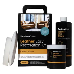 Furniture Clinic Easy Leather Restoration Kit Dark Brown Furniture/Car/Shoes