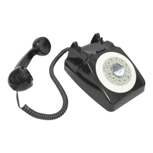 Benross 44520 Retro Vintage Corded Telephone Push Button Ringer Black