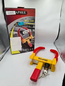 Tevlaphee Wheel Clamp Lock Heavy Duty Anti-Theft Adjustable 7-11" Tyres